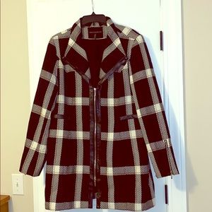 WHBM Wool Blend Plaid Coat